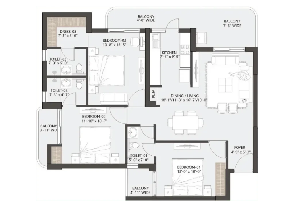 2BHK Floors Plans